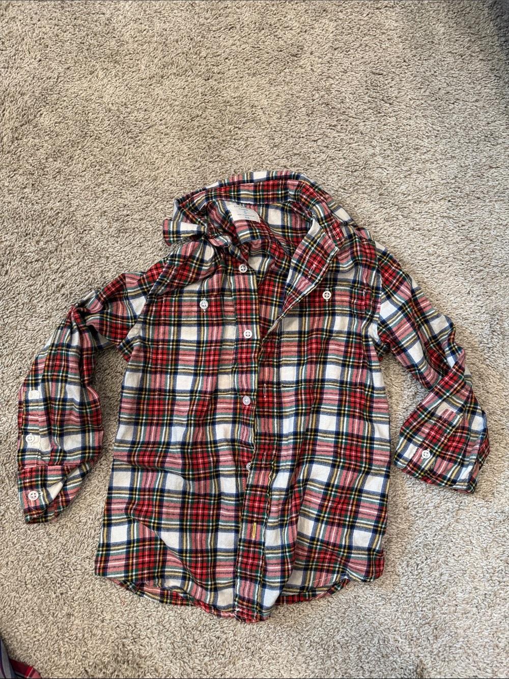 Crewcuts Red White Plaid Button-Down Shirt